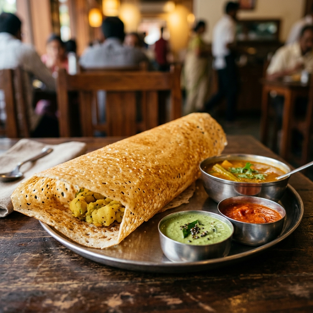 Vegetable Rava Masala Dosa